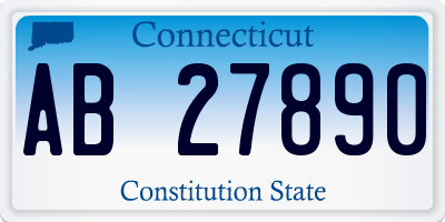 CT license plate AB27890