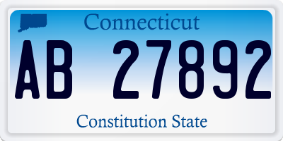 CT license plate AB27892