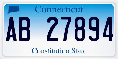 CT license plate AB27894