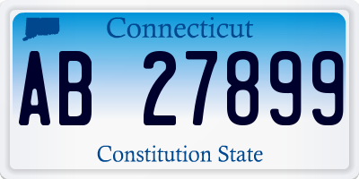 CT license plate AB27899