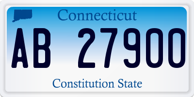 CT license plate AB27900