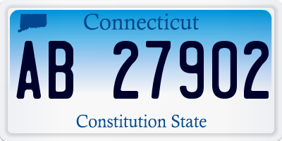 CT license plate AB27902
