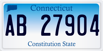 CT license plate AB27904