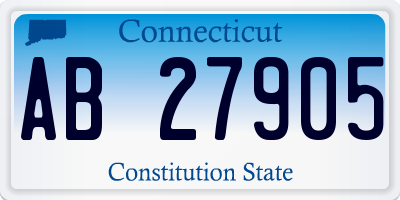 CT license plate AB27905