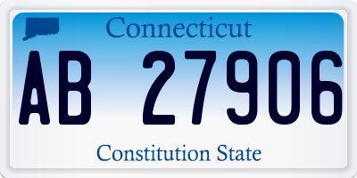 CT license plate AB27906