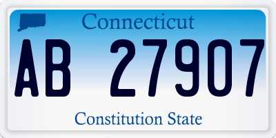 CT license plate AB27907