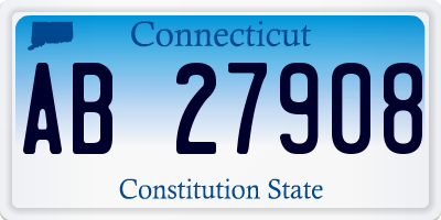 CT license plate AB27908