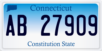 CT license plate AB27909