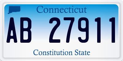 CT license plate AB27911