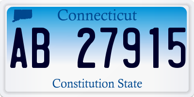 CT license plate AB27915