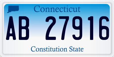 CT license plate AB27916