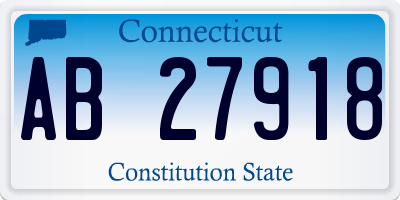 CT license plate AB27918