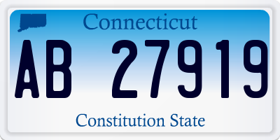 CT license plate AB27919