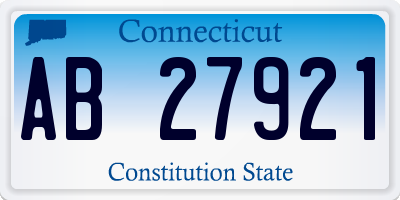 CT license plate AB27921