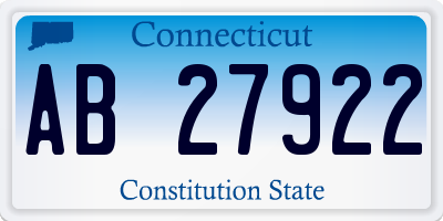 CT license plate AB27922