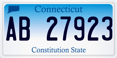 CT license plate AB27923