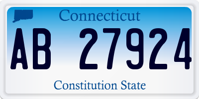 CT license plate AB27924