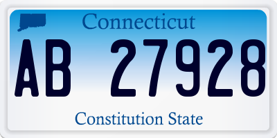 CT license plate AB27928