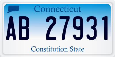 CT license plate AB27931