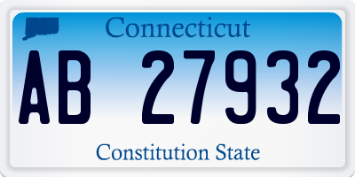CT license plate AB27932