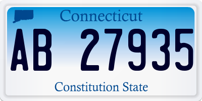 CT license plate AB27935