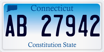 CT license plate AB27942