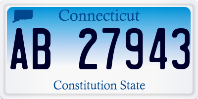 CT license plate AB27943