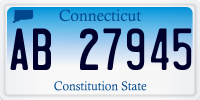 CT license plate AB27945