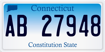 CT license plate AB27948