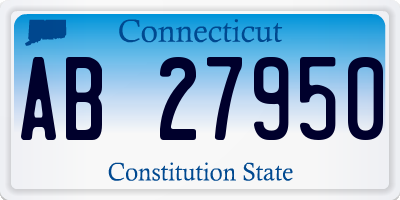 CT license plate AB27950