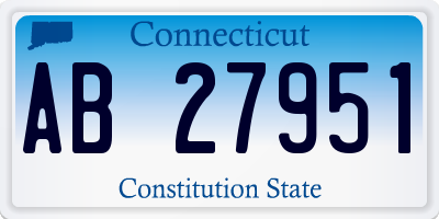 CT license plate AB27951