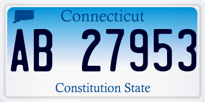 CT license plate AB27953