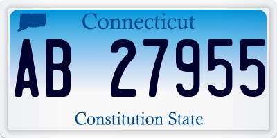 CT license plate AB27955