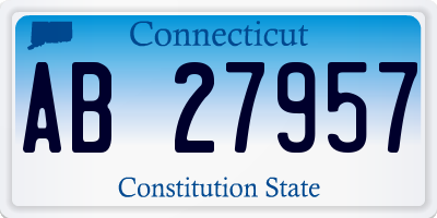 CT license plate AB27957