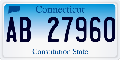 CT license plate AB27960