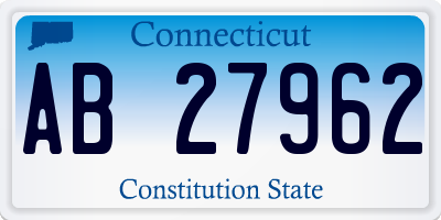 CT license plate AB27962