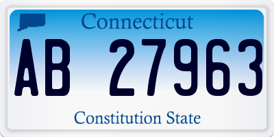 CT license plate AB27963