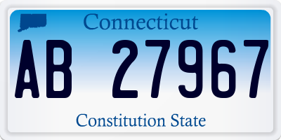 CT license plate AB27967