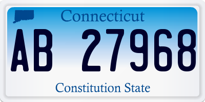CT license plate AB27968
