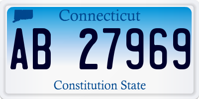 CT license plate AB27969