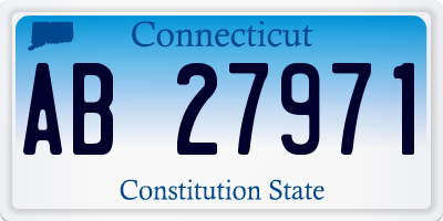 CT license plate AB27971