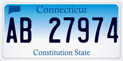 CT license plate AB27974