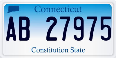 CT license plate AB27975