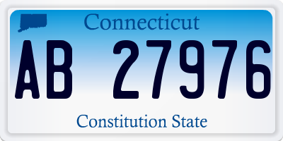 CT license plate AB27976