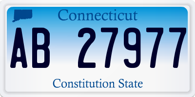CT license plate AB27977