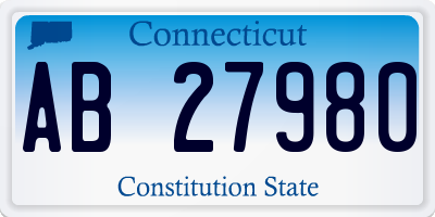 CT license plate AB27980