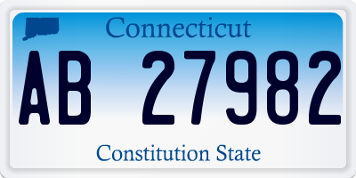 CT license plate AB27982