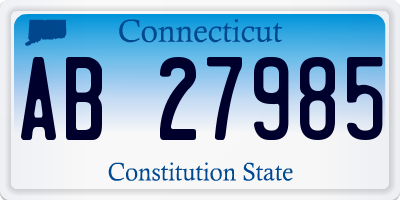 CT license plate AB27985