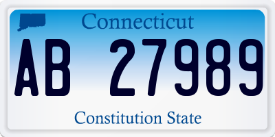 CT license plate AB27989