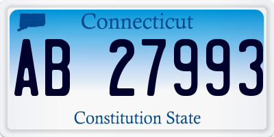 CT license plate AB27993
